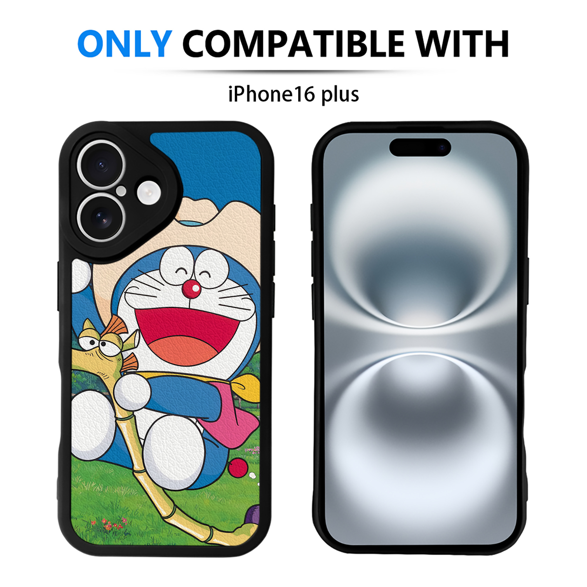 （画像用） ドラえもん Doraemon 【iPhone 16シリーズ対応】シリコンスマホケース（レザー調） 材質：シリコン